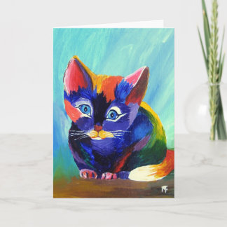 Cartão da pintura do gatinho