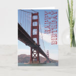 Cartão da ponte do feliz aniversario<br><div class="desc">Um cartão de aniversário com uma imagem de golden gate bridge.</div>