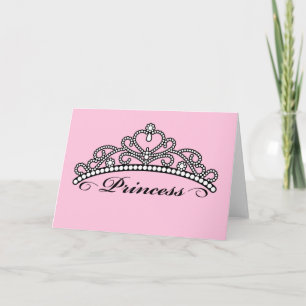 Cartão da princesa Tiara (fundo cor-de-rosa)