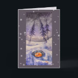 Cartão da raposa do sono<br><div class="desc">Aguarela pintada por mim motriz do inverno com raposa do sono.</div>