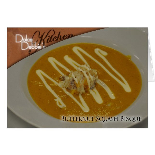 Cartão da receita - Bisque da polpa de Butternut (Frente Horizontal)