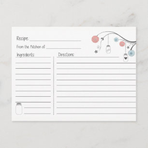 Cartão da receita da árvore do frasco de pedreiro