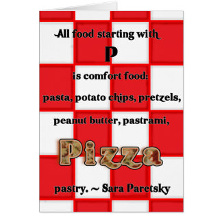 Cartão da receita da pizza