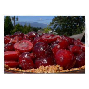 Cartão da receita da torta da cereja doce