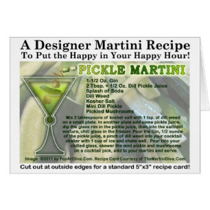 Cartão da receita de Martini da salmoura