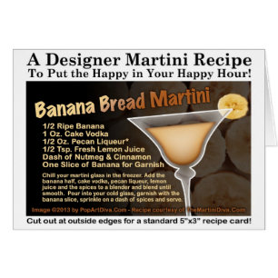 Cartão da receita de Martini do pão de banana