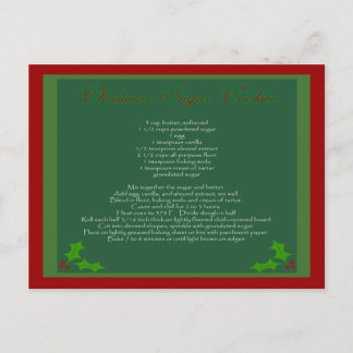 Cartão da receita do biscoito de açúcar do Natal