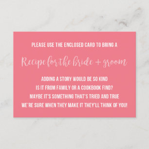 Cartão da receita do chá de panela que diz a