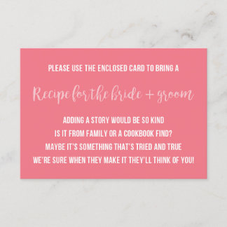 Cartão da receita do chá de panela que diz a