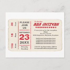 Cartão da recepção de Mitzvah do bar da estrela de