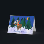 Cartão da rena do Natal com cumprimento<br><div class="desc">Um cartão de Natal com uma rena com os ornamento que penduram de seus antlers, feitos de uma colagem pintado à mão, de papel, e do cumprimento no dinamarquês. Contacte-me por favor através de minha loja se você gostaria do texto da capa mudado (por exemplo a uma língua diferente) e...</div>
