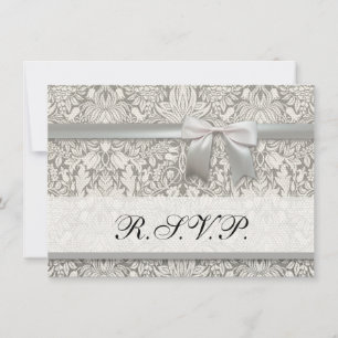 Cartão da resposta do damasco RSVP do casamento
