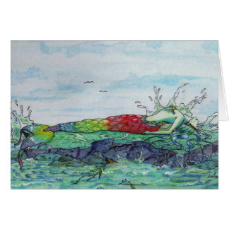 Cartão da sereia do respingo do mar