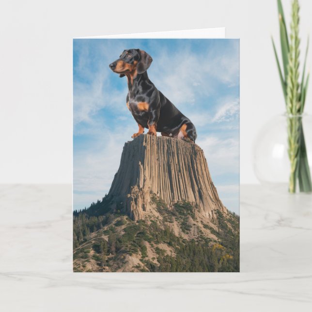 Cartão da Torre do Diabo Dachshund (Frente)