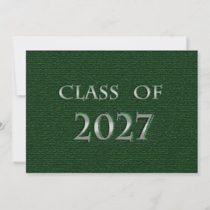 Cartão da Turma de 2027 Verde e Prata