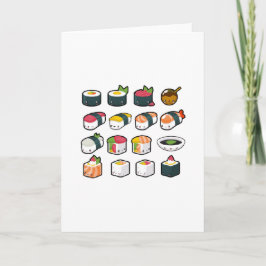 Cartão da variedade do sushi