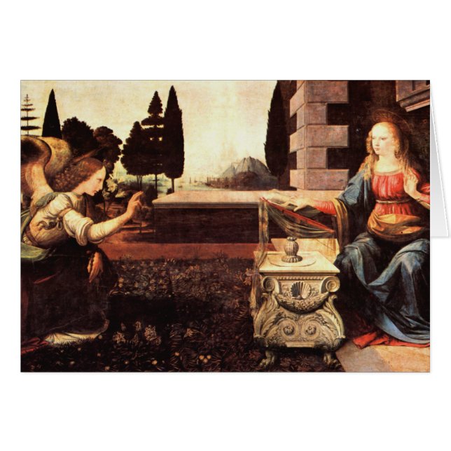 Cartão Da Vinci, Leonardo - o aviso (Frente horizontal)