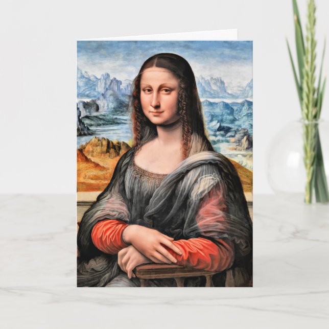 Cartão Da Vinci - Mona Lisa, pintura mundialmente famosa (Frente)