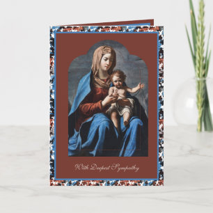 Cartão da Virgem Maria Jesus com Rosário de Simpat