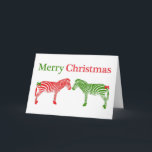 Cartão da zebra do Natal<br><div class="desc">Adicione seus nomes para dentro para um olhar feito sob encomenda.</div>