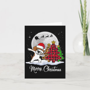 Cartão Dabbing Beagle Dab Dog Santa Hat Árvore de Natal F