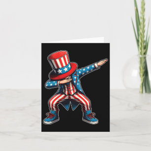 Cartão Dabbing Boy American Flag Us Patriótico 4 De Julho
