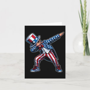 Cartão Dabbing Boy Engraçado 4 De Julho Design Patriótico