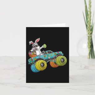 Cartão Dabbing Bunny Felz pascoa Monster Truck Lovers Ki