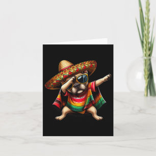 Cartão Dabbing Frenchie Cachorro Sombrero Poncho Mexicano