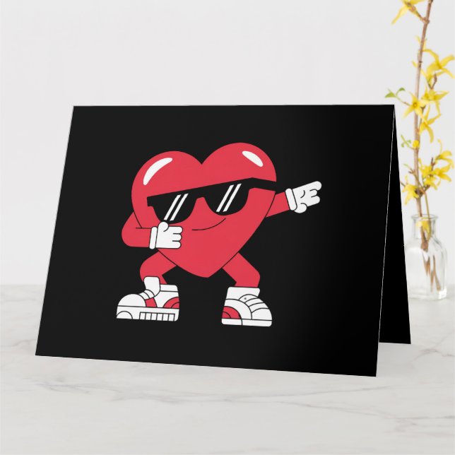 Cartão Dabbing Heart Engraçado Gift Dia de os namorados (Flor Amarela)