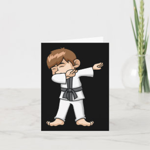 Cartão Dabbing Karate Boy Engraçado Cartoon de Artes Marc