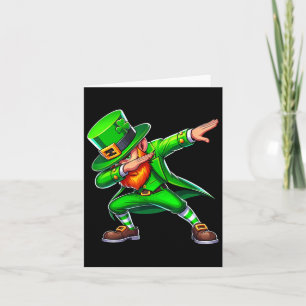 Cartão Dabbing Leprechaun Dia de São Patrício Engraçado I