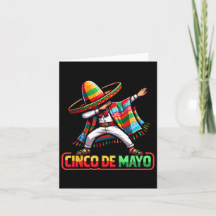 Cartão Dabbing Mexicano Poncho Cinco De Mayo Fiesta 2
