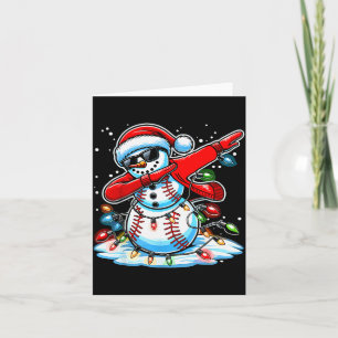 Cartão Dabbing Natal Beisebol Boneco de Neve Meninos Beis