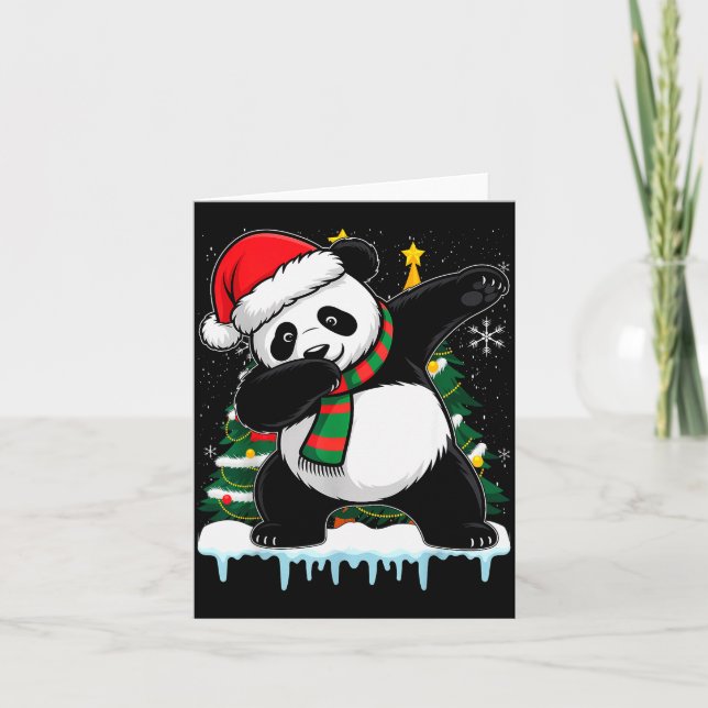Cartão Dabbing Panda Santa Christmas Kids Boys Men Xmas B (Frente)