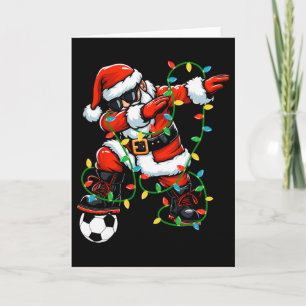 Cartão Dabbing Papai Noel Futebol Luzes de Natal Xmas Fut