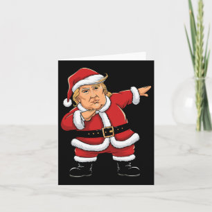 Cartão Dabbing Papais noeis Trump Xmas Luz Meninas Menino