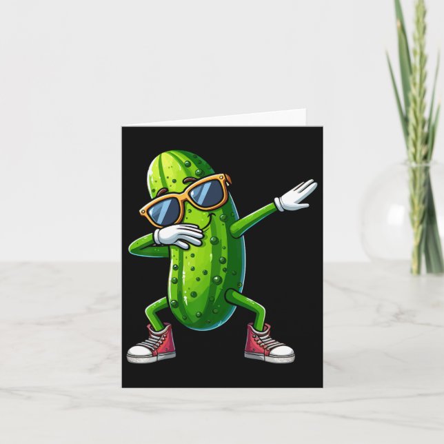 Cartão Dabbing Pickle Dancing Pepino Picker Engraçado (Frente)