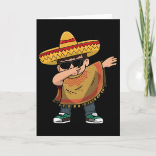 Cartão Dabbing Poncho Mexicano Cinco De Mayo Dabbing