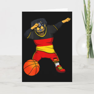 Cartão Dabbing Rottweiler Alemanha Jersey Alemão Sketll L