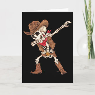 Cartão Dabbing Skeleton Cowboy Halloween Costume Boys Men