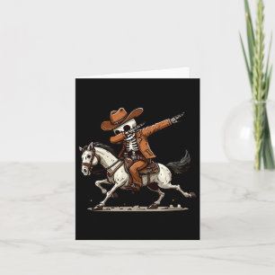 Cartão Dabbing Skeleton Cowboy Halloween Meninos