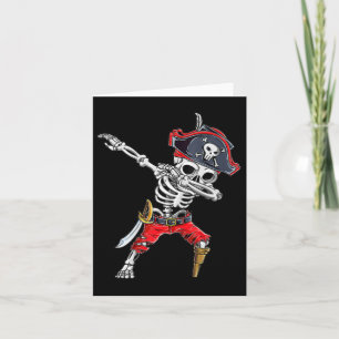 Cartão Dabbing Skeleton Pirate Dias de as Bruxas engraçad