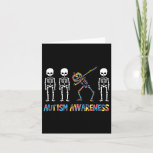 Cartão Dabbing Skeleton Pumpkin Autismo Autismo Halloween