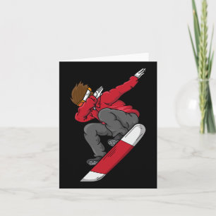 Cartão Dabbing Snowboarder Cute Snowboard Funny Dab Sk