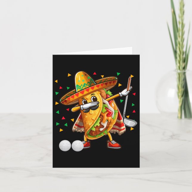 Cartão Dabbing Taco tocando golfe Cinco de Mayo Player Me (Frente)