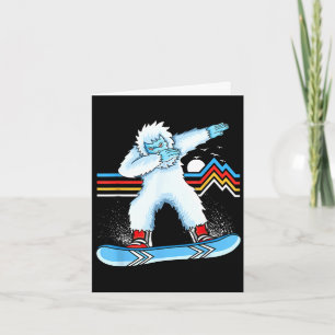 Cartão Dabbing yeti snowboarding vintage montanha