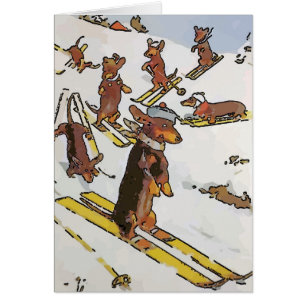 Cartão Dachshances nos Slopes, adicionar texto