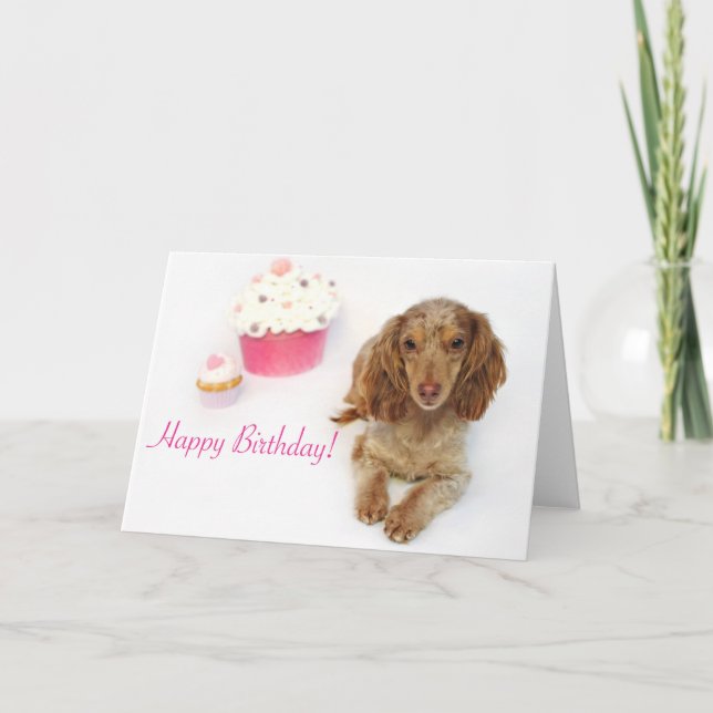 Cartão Dachshund Birthday (Frente)