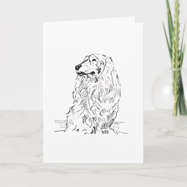 Cartão Dachshund – Cachorro Salsicha de Pelo Longo (Frente)